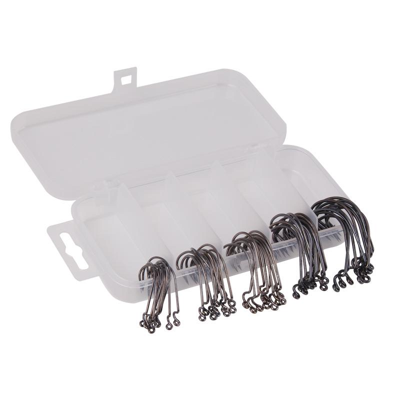 51Lure Bait Set Soft Bait Fishing Hook Box Wide Belly Curved Hook Fishing Gear Accessories Fishing Supplies