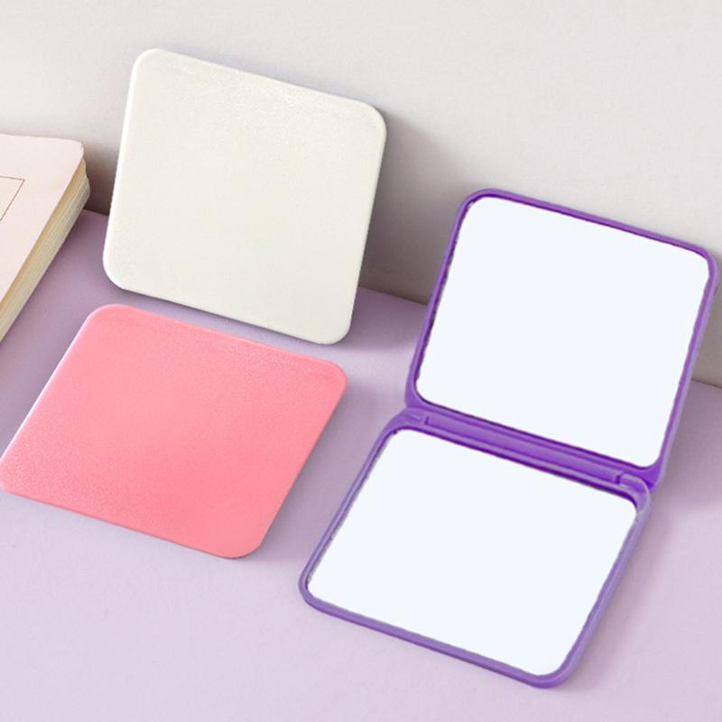 Klappbarer Schminkspiegel Hochauflösend Tragbarer Taschenspiegel Doppelseitiger Damen-Schminkspiegel Rechteckig Kosmetik Make-up Waschtisch