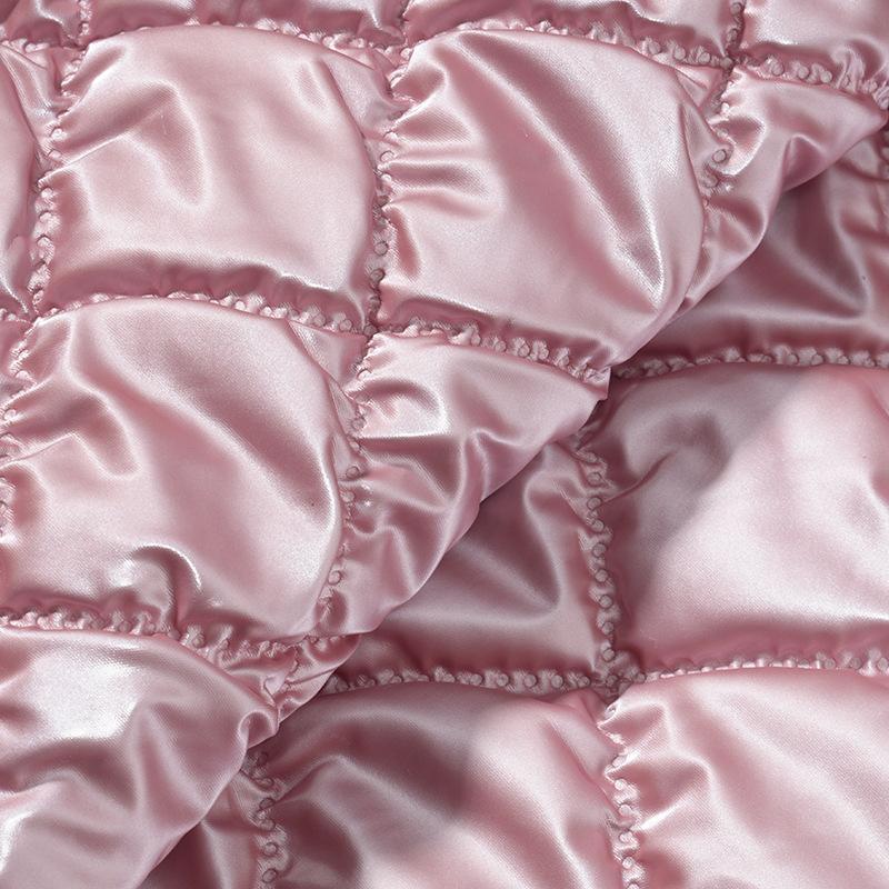 Matte PU Leather Quilting Ultrasonic Embossing Fabric, Quilted Cotton Composite Fabric for Clothing Luggage, 137cm Width