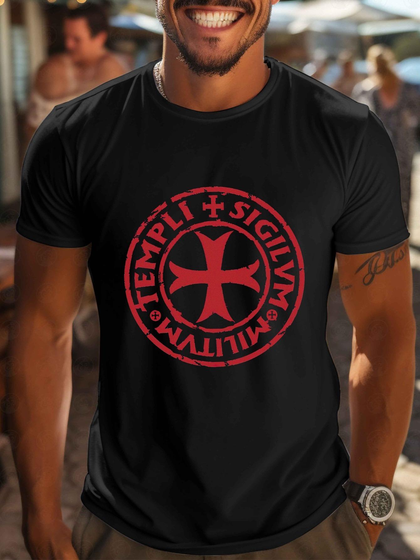T-Shirt y2k Knights Templar Medieval History Black/Red 3XL