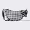Casual Canvas Plaid Shoulder Bag Adjustable Strap Lightweight Nylon Crossbody Bag Hobo Bag Handbag Dumpling Ladies/Girls