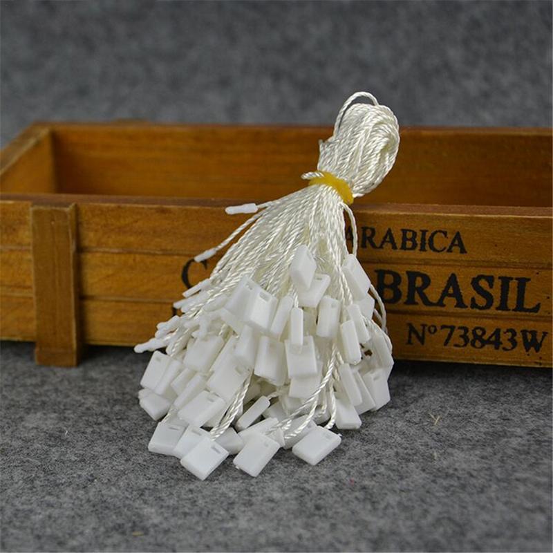 1000Pcs Clothing Hang Tag String Nylon Black Rope with Push Locker String Snap Lock For Garment Stringing Price Hangtag Seal Tag