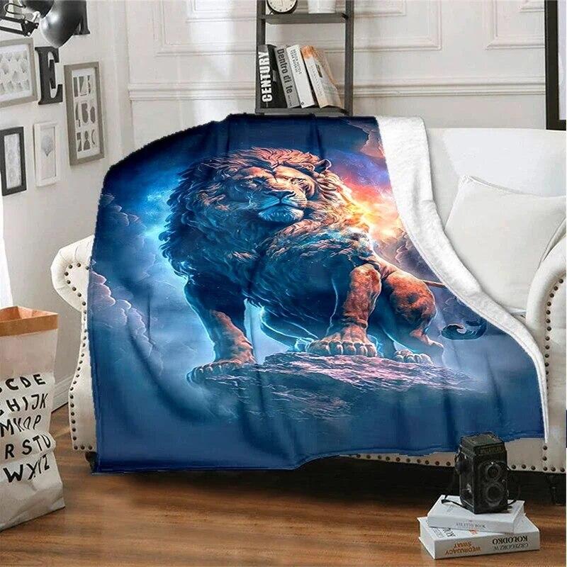 White Tiger Flannel Blanket With Digital Printing, Sofa Cover, Air Conditioning Blanket, Nap Blanket, Double-Sided Fleece Gift Blanket - View #4