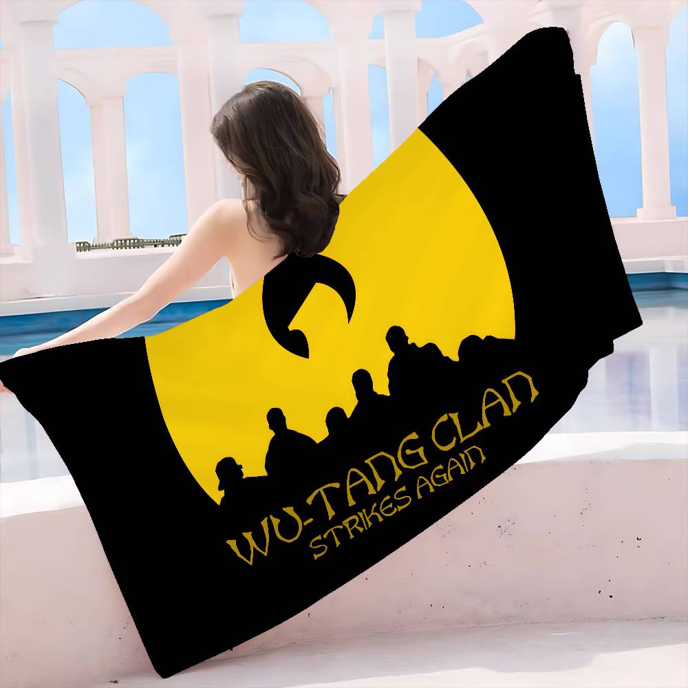 WU-T--TANG CLAN Band Bath Towel Microfiber Soft Water Absorbing Breathable For Girl Kids Decorative Cartoon Beach Towel
