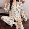 Autumn and winter new Christmas high-value imitation cotton pajamas women's loungewear long-sleeved trousers set can be worn outside