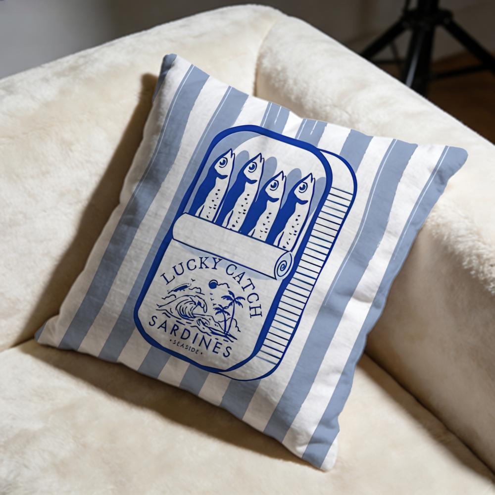 Federa Cuscino Sardina Morbida Decorativa Adatta per Camera da Letto Divano Auto Viaggio