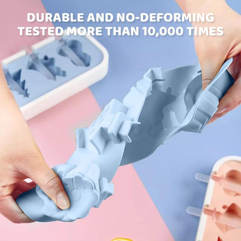 BPA Free Reusable Ice Cream Mold Popsicles Molds Kids Baby Cute Shapes Silicone Mini Popsicle Molds Popsicle Maker Homemade Set