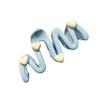 Blue Heart Waved Shaped Hair Claw Cream Color Clip for Women Sweet Cute Irregular Shark Hairpin Unique Hair Decoration