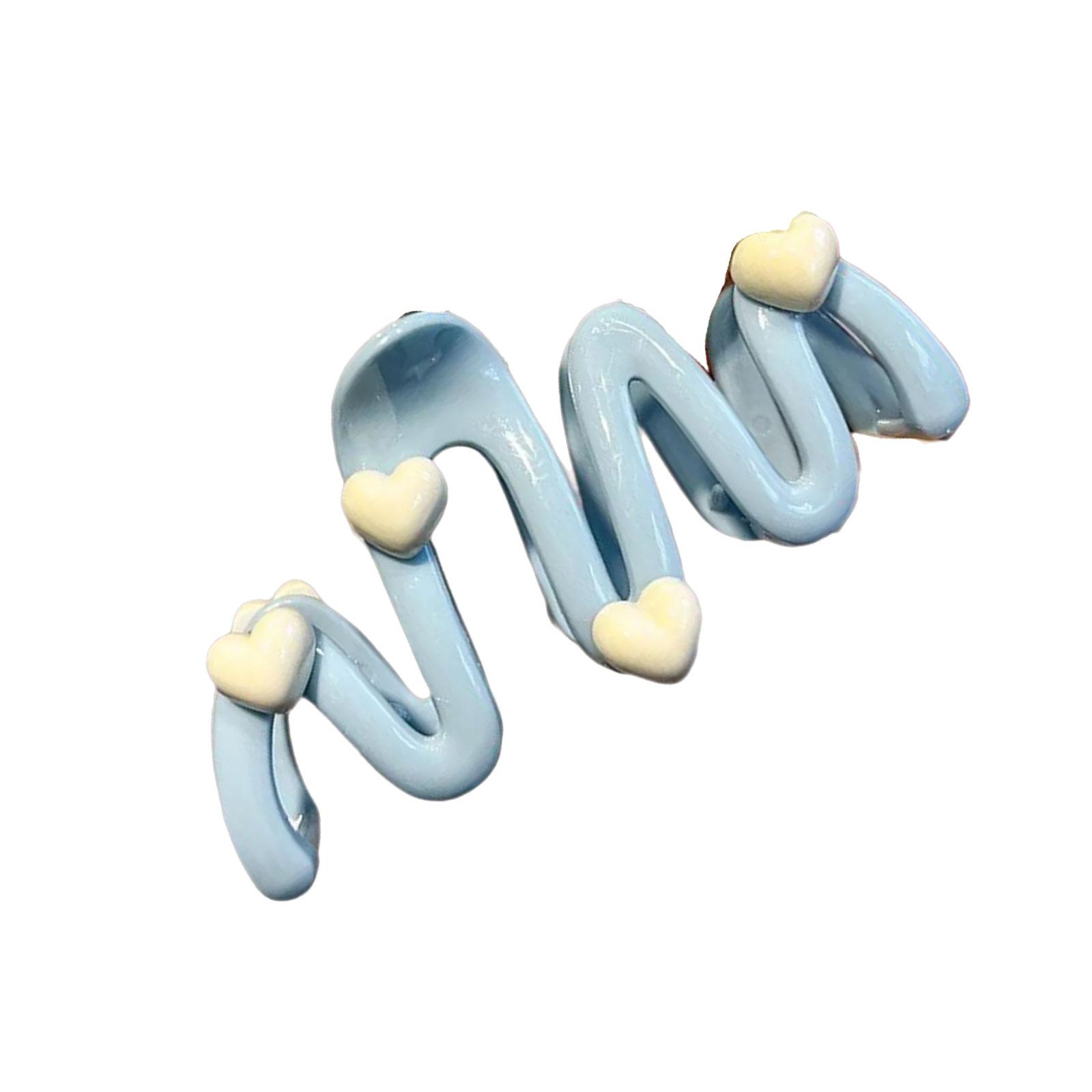 

Голубое сердце волнистой формы волос коготь кремового цвета клипса для женщин милая милая нерегулярная акула шпилька уникальное украшение для волос