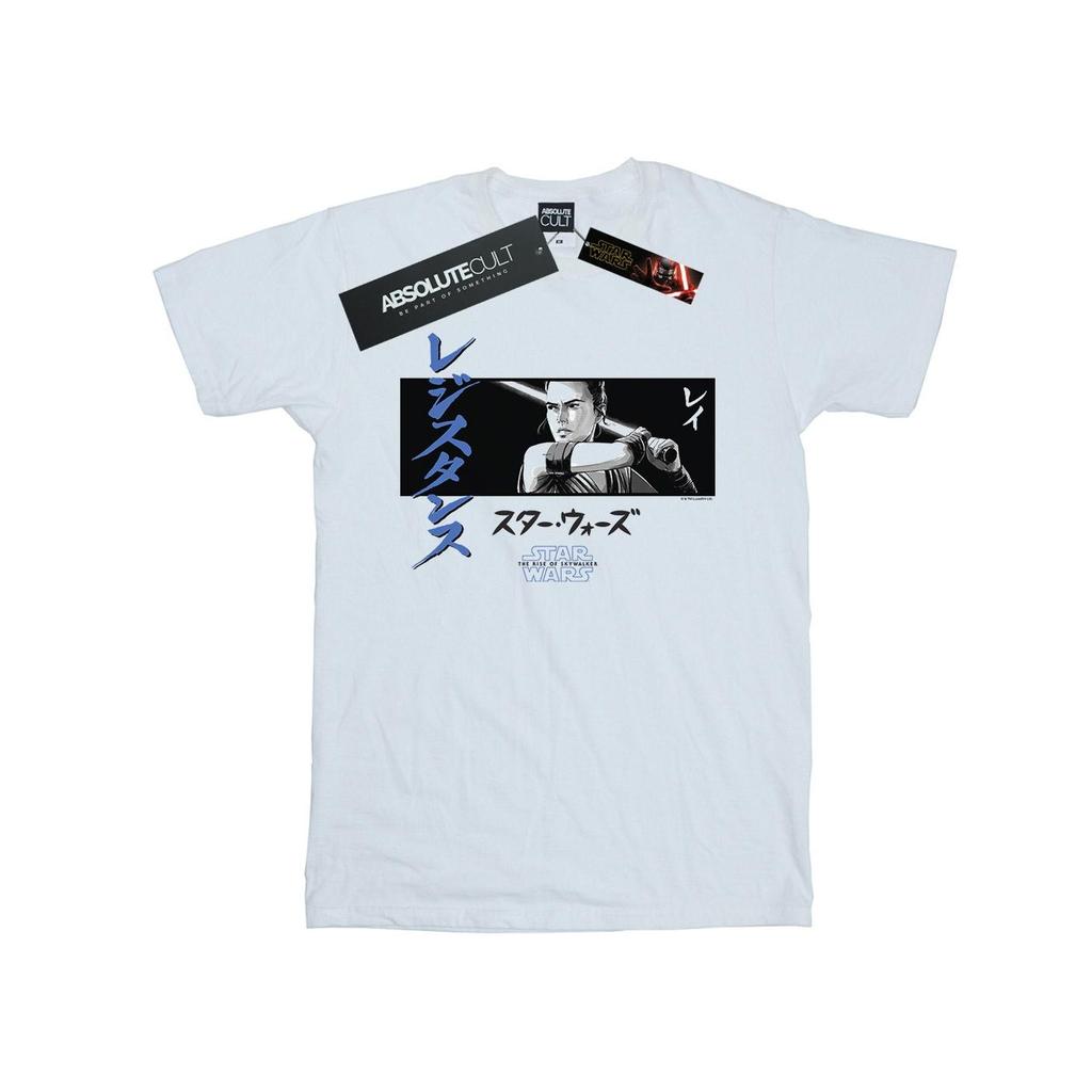 Star Wars The Rise Of Skywalker Womens/Ladies Rey Katakana Art Stripe Cotton Boyfriend T-Shirt