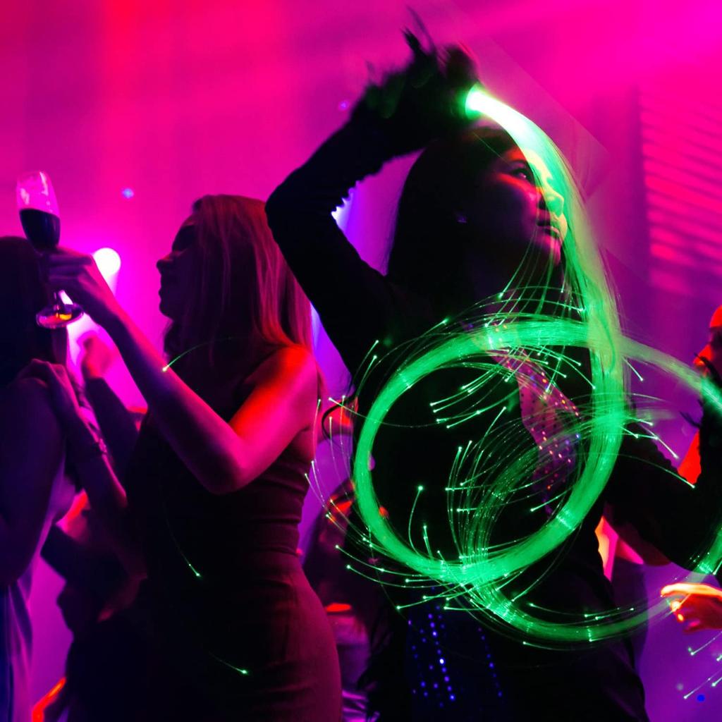 Fiber Optic Dance Whip Rechargeable, AZIMOM Space Whip 6ft 360° Swivel 36Mode Pixel Flow Whip Rave Toy Light Up Whip for Party Dancing EDM Music