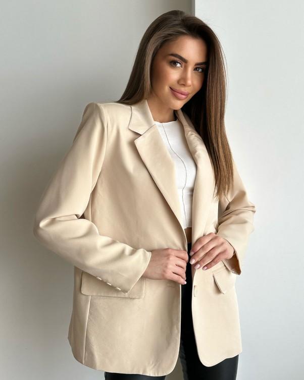 

Класичний піджак вільного крою ISSA Plus XL бежевий
