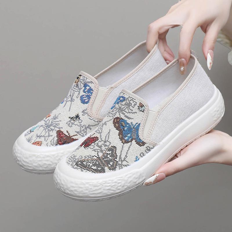 Spring and summer new women's little white shoes lazy shoes casual versatile breathable thick-soled fashion fisherman shoes