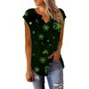 T-skjorter med sommerhette for kvinner Trendy Løs Uformell Dressy V-hals Plisserte tunikaer Tank-tops