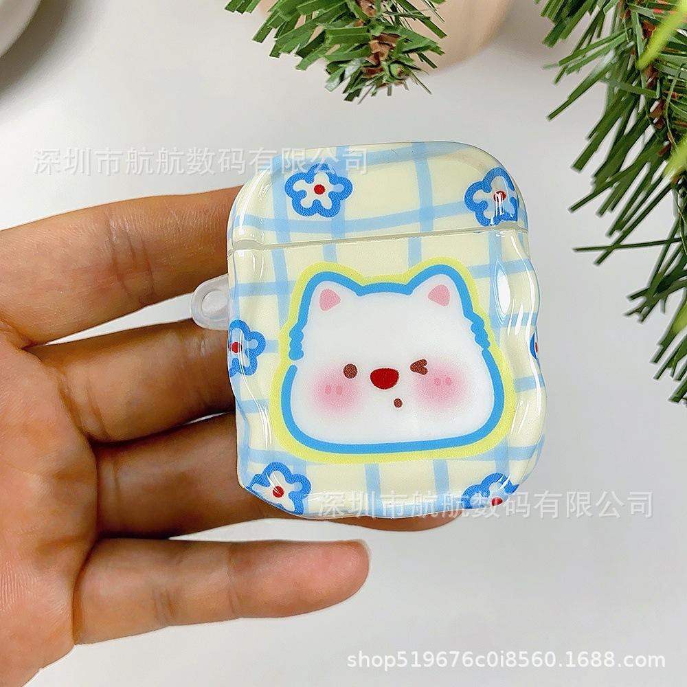 Plaid cartoon puppy for AirPods 1 generation apple headphone case airpodspro1 bluetooth headphone cover