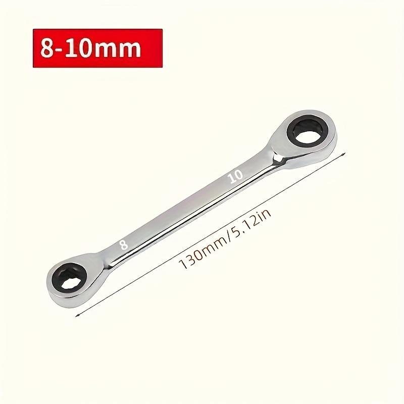 1pc 12-in-1 Heavy-Duty Chrome Vanadium Ratchet Wrench, Double-Headed, Reversible, Adjustable (8-10mm) for DIY & Industrial Use, Wrench