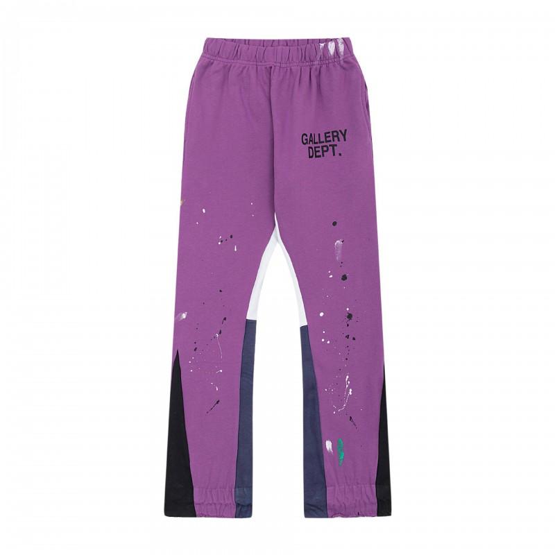 Mens High-Quality Cotton Drawstring Waist Streetwear Jogger Pants With Hand-Painted Splatter Graffiti Print