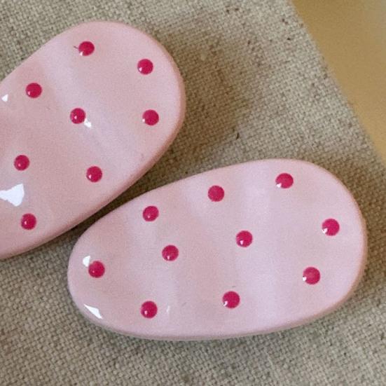 4Pcs Girl Hairpins Non-Slip Teeth Dotted Design Korean Style Hair Clips Bangs Fixing Clips Lightweight Hair Accessories