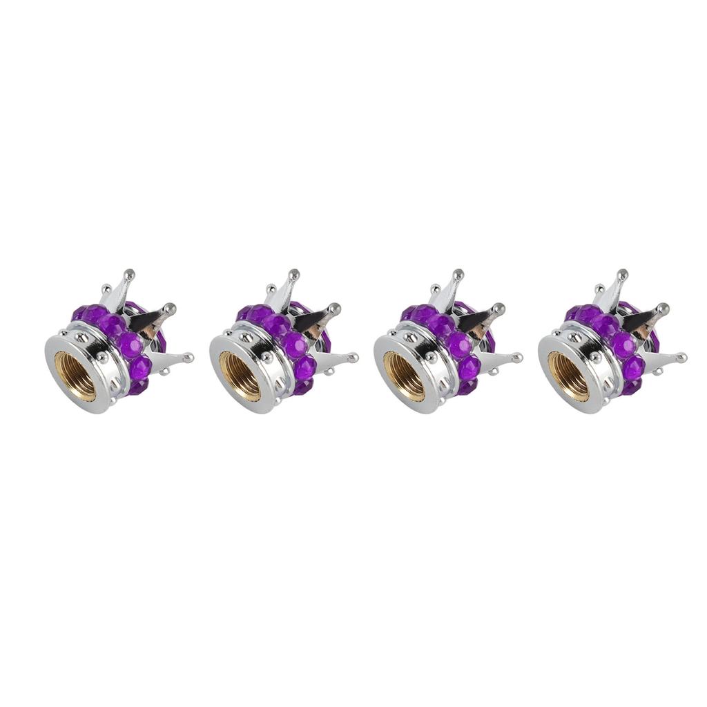 4 Pieces Tire Wheel Stem Valve Cover Crown for Cars Trucks