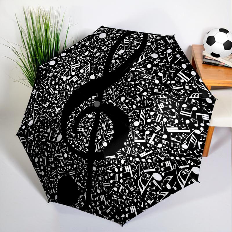 Black White Music Note Umbrella Automatic Open/close, Sturdy Iron Frame & 8-Rib Struct, Umbrella for Women & Men, Christmas Gift