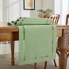 Burlap Style Farmhouse Doily,33.02 X 182.88cm Gray-green, Rustic Geometric Hollow Table Flag 182.88cm Long, Suitable for Everyda
