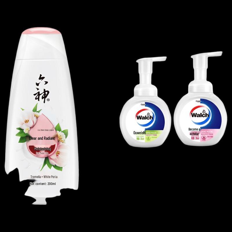 Liushen Clear & Moisturizing Shower Gel with Walch Hand Sanitizer Bundle