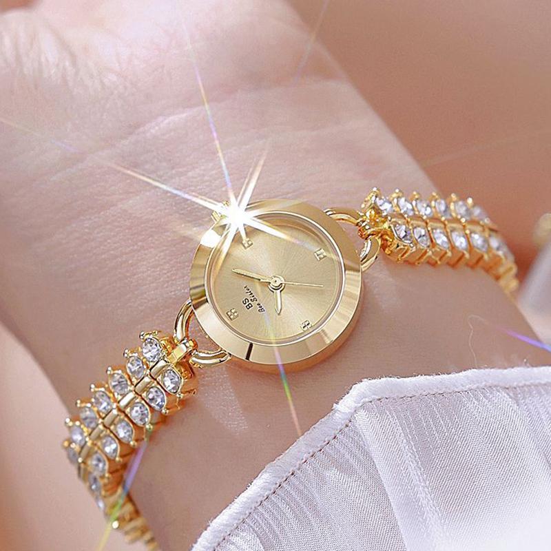 Women Bracelet Watch Top Brand Luxury Women Gold Small Dial Watch Rhinestone Ladies Wrist Watches Gift For Girlfriend Wife