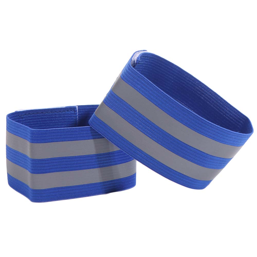 8PCS Multifunctional Warning Reflective Bands Adjustable Safety High Visibility Reflect Straps Elasticated Elastic Armband Ankle синий