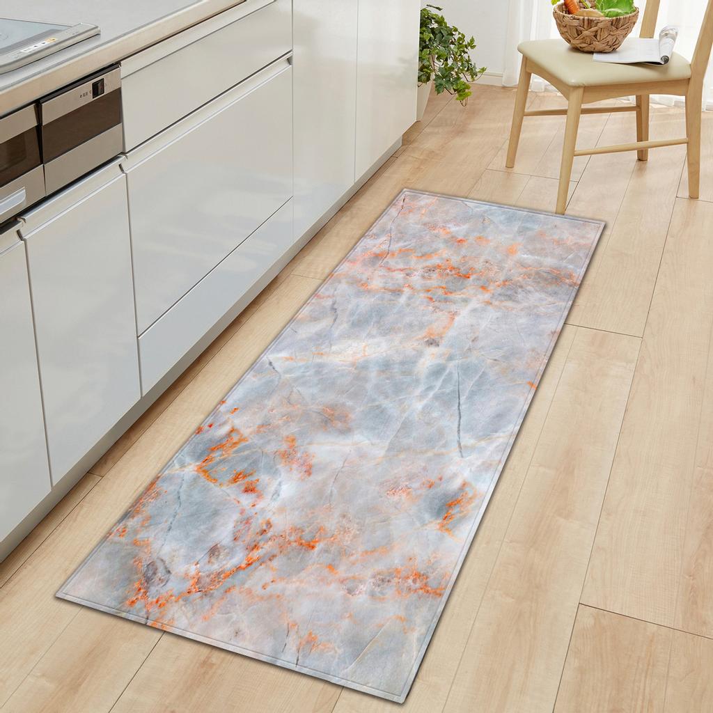 Marble Carpet Long Floor Mat Stone Pattern Theme Doormat
