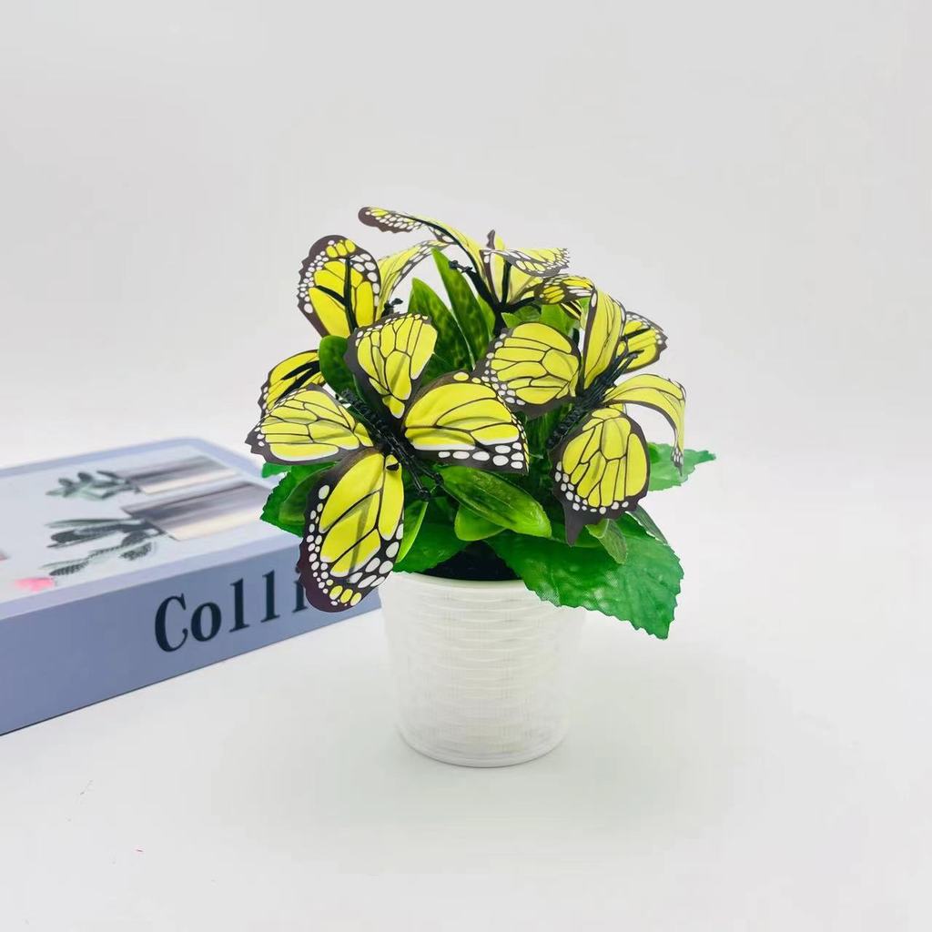 Butterfly Artificial Flower Pot For Home Decor And Photography Props