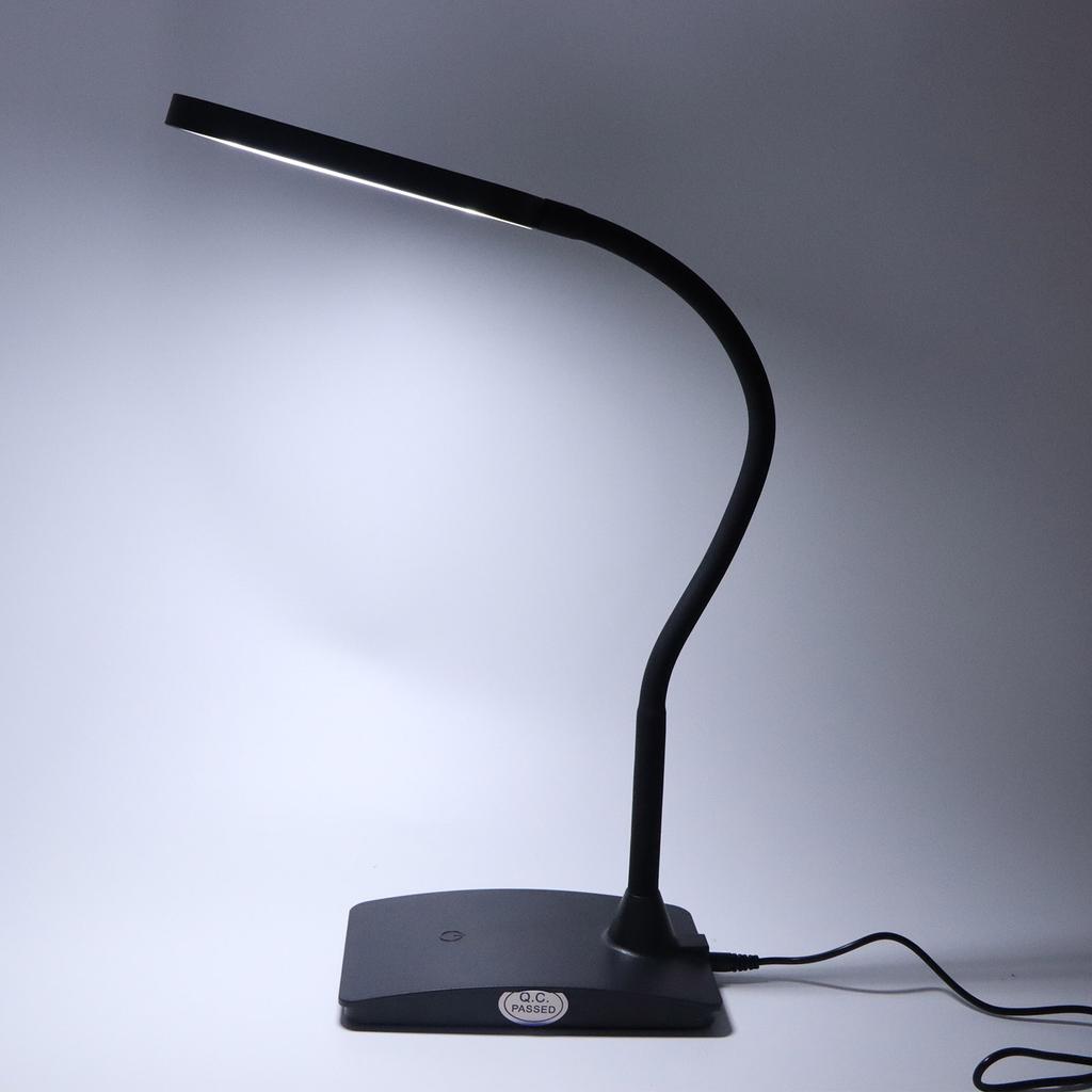 LED Desk Lamp Home Salon Office Beauty Tattoo Microblading Flexible Adjustable Dimmable Table Lamp (Black)