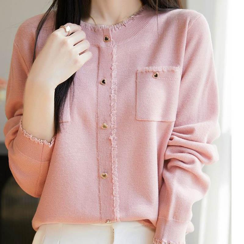 Gensere Kåpe Cardigan for Kvinner Høst Vinter Vintage Løs Langermet Strikket Cardigan Gensere Jakke