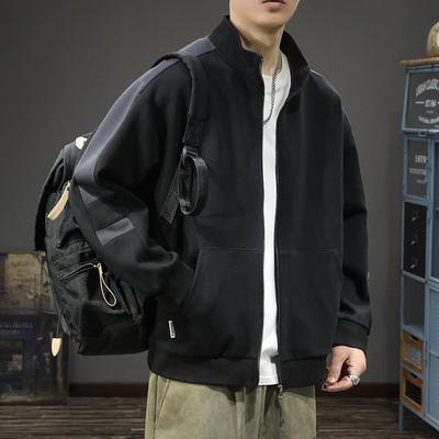 Marque Tendance Gilet Cardigan Sport Lourd Homme Ample Grande Taille Américain Décontracté Épissage Couleur Contrastée Veste de Baseball