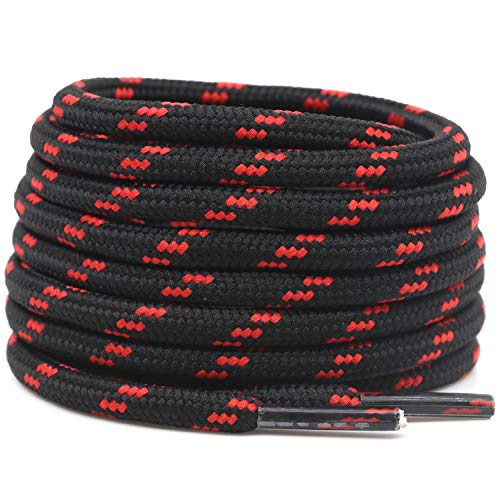2 Pairs Work Boots Shoe Laces Diameter 4.5mm Heavy Duty Hiking Shoelaces for Men Women Round German Training Shoelace