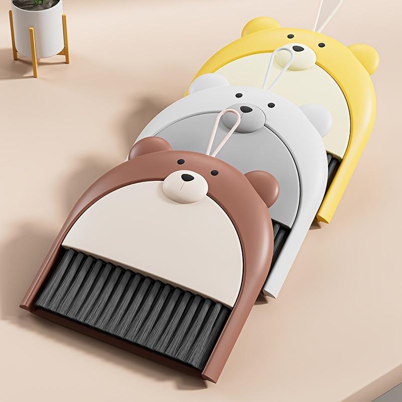 Cute Bear Mini Broom and Dustpan Set with Keyboard Cleaning Brush - Perfect for Desktop, Table Debris & Small Spaces