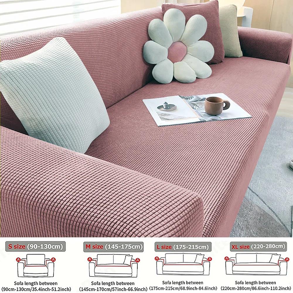 Jacquard Elastische Sofabezug Heimdekoration Stretch Couchhülle für Wohnzimmer Vollabdeckung Sessel Ecke Überwurf S/M/L/XL Größe