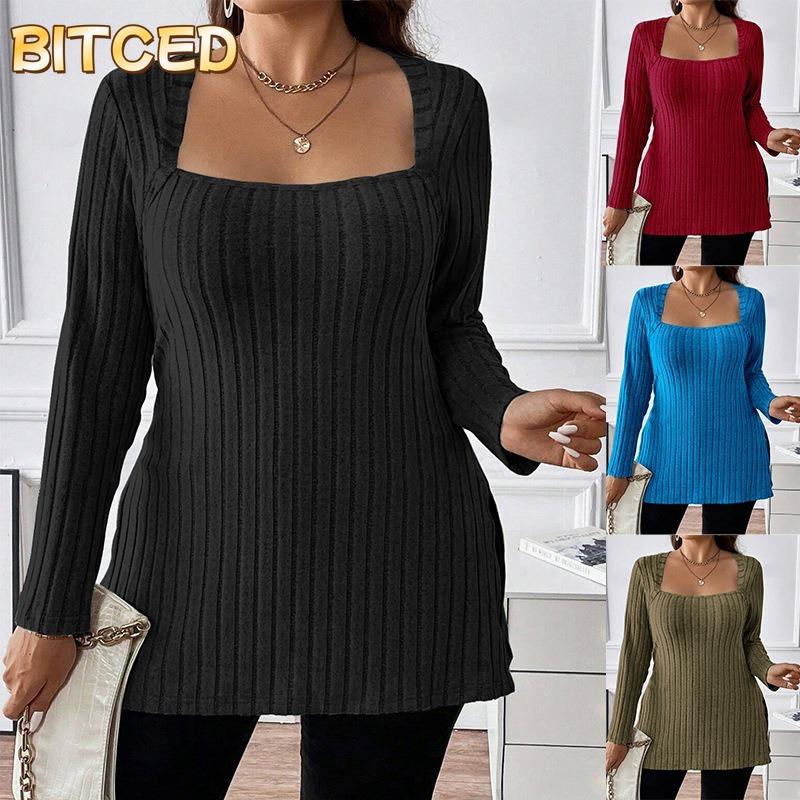 BITCED Damenmode, lässig, einfarbig, langärmelig, Blusen und Hemden