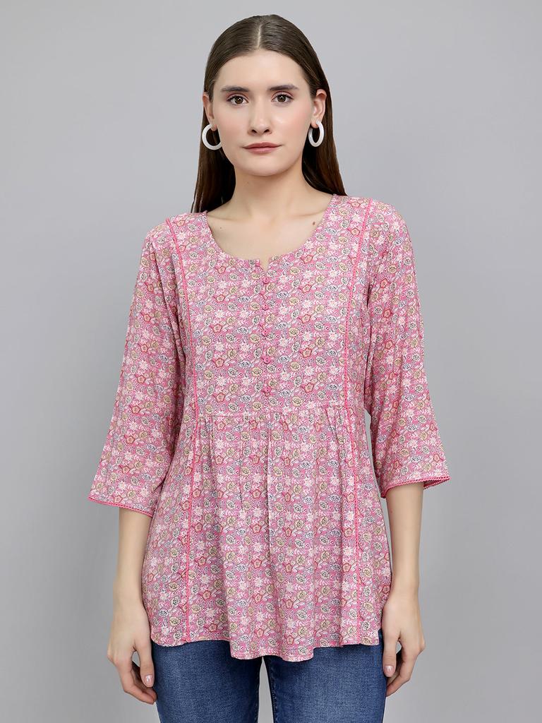 MONTE CARLO Women Regular Fit Pink Top
