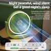 1200mAh Rechargeable USB Desk Fan 5 Speed 3 Level Night Light Quiet Cooling Fan for Home Office Bedroom Dorm Outdoor Use