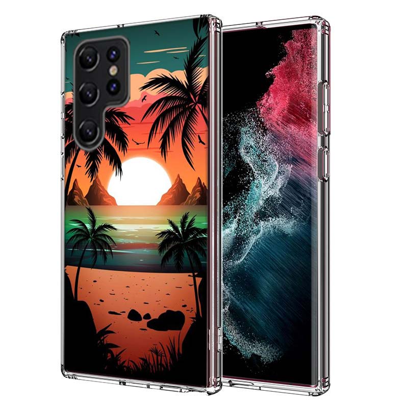 Beautiful Seaside Coconut Trees Capa Phone Case For Samsung S26 Ultra S25 Edge Galaxy S23 S21 S20 S24 FE S22 S10 Plus Cover Clea