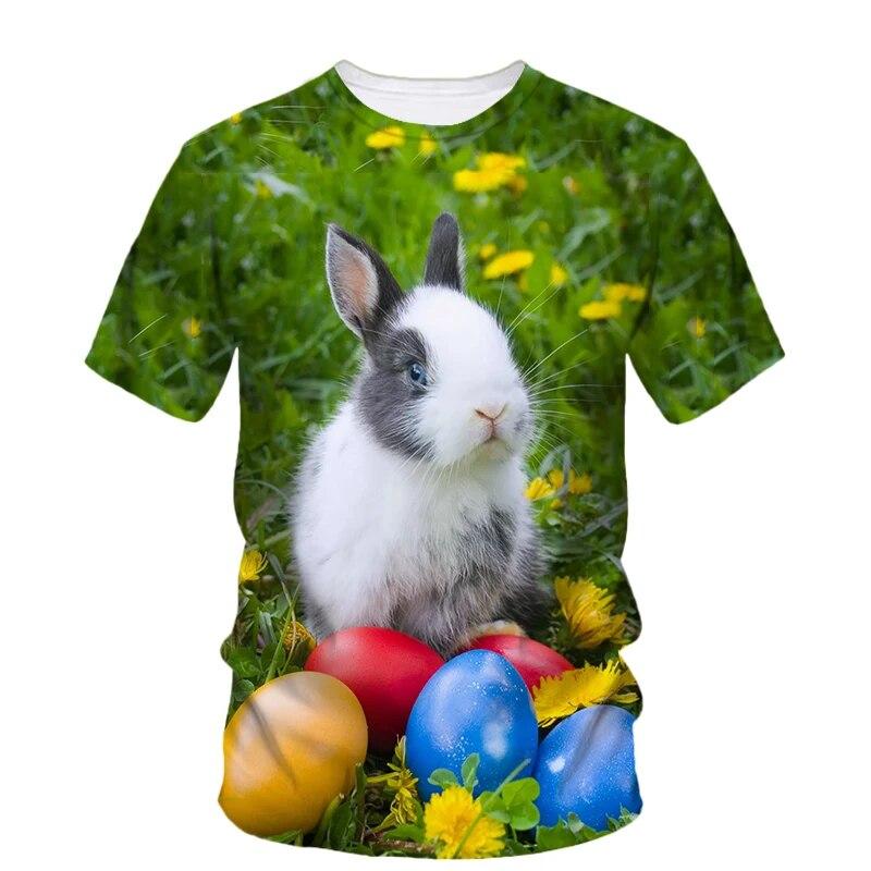 Trend Králík Easter Egg Velikonoční bonus Unisex tričko Letní móda Zábava Harajuku Ležérní Originalita Trička s krátkým rukávem s potiskem