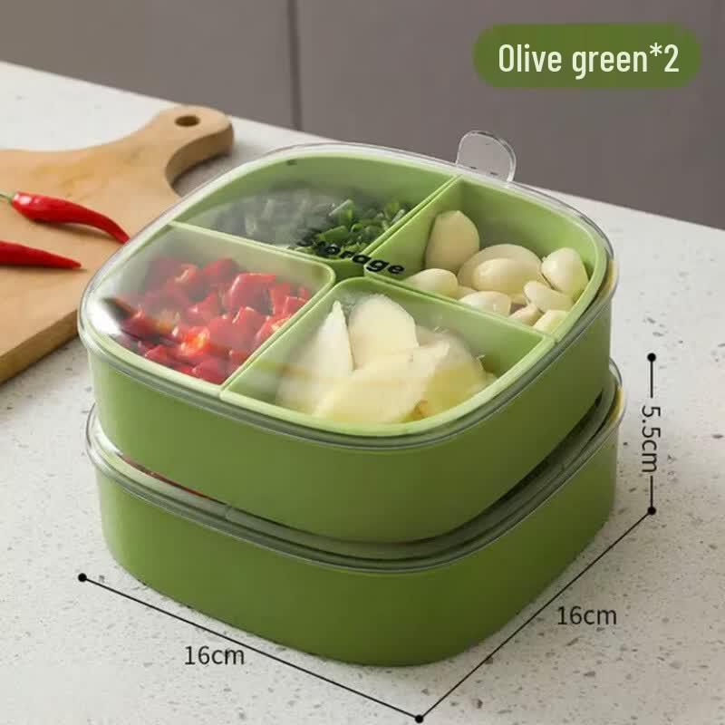 ZISIZ Kitchen Refrigerator Storage Box with Lid