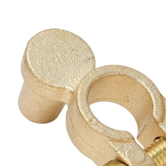 Yousheng 1Pair Brass Battery Clip Professional Positive Negative Terminal Connector Car Battery Clip Rust-Proof High Conductivity Easy Install Battery