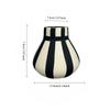 Retro Black and White Striped Ceramic Vase Decoration Nordic Wabi Sabi Style Living Room Bedroom Flower Arrangement Decoration