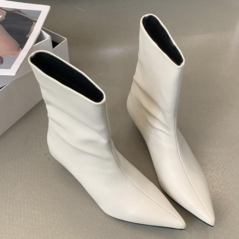 Fashion Winter Fashion Pointed Toe Women Ankle Boots Thin Low Heels Ladies Shoes Casual Party Pumps Short Modern Botas Para Mujer