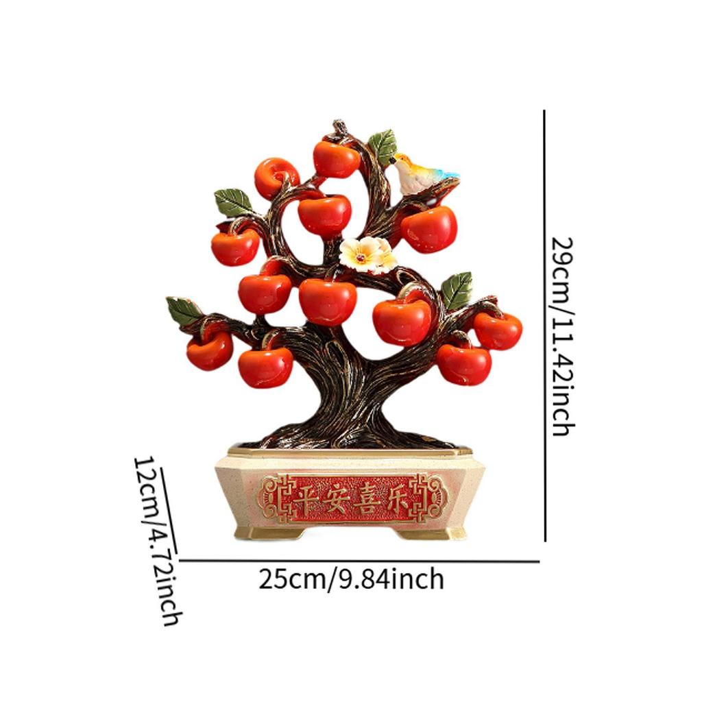 Apple Tree Statue Resin Table Centerpiece Collection Desktop Ornament for Entrance Wedding Spring Festival Desk Home Decoration