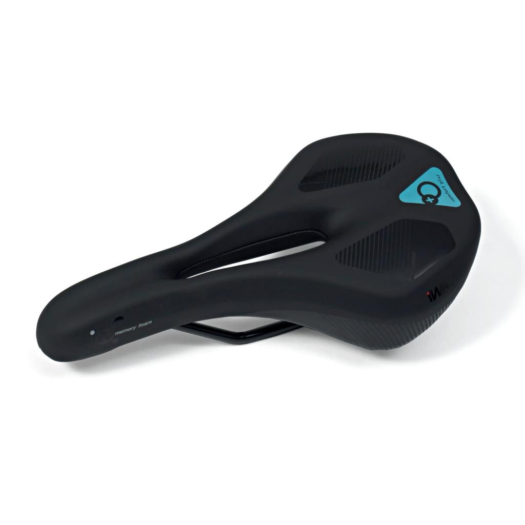 iWA Comfort Plus Hybrid Saddle (DD3163MF) - Perforated, Comfortable for Road and Cross Bikes, Black