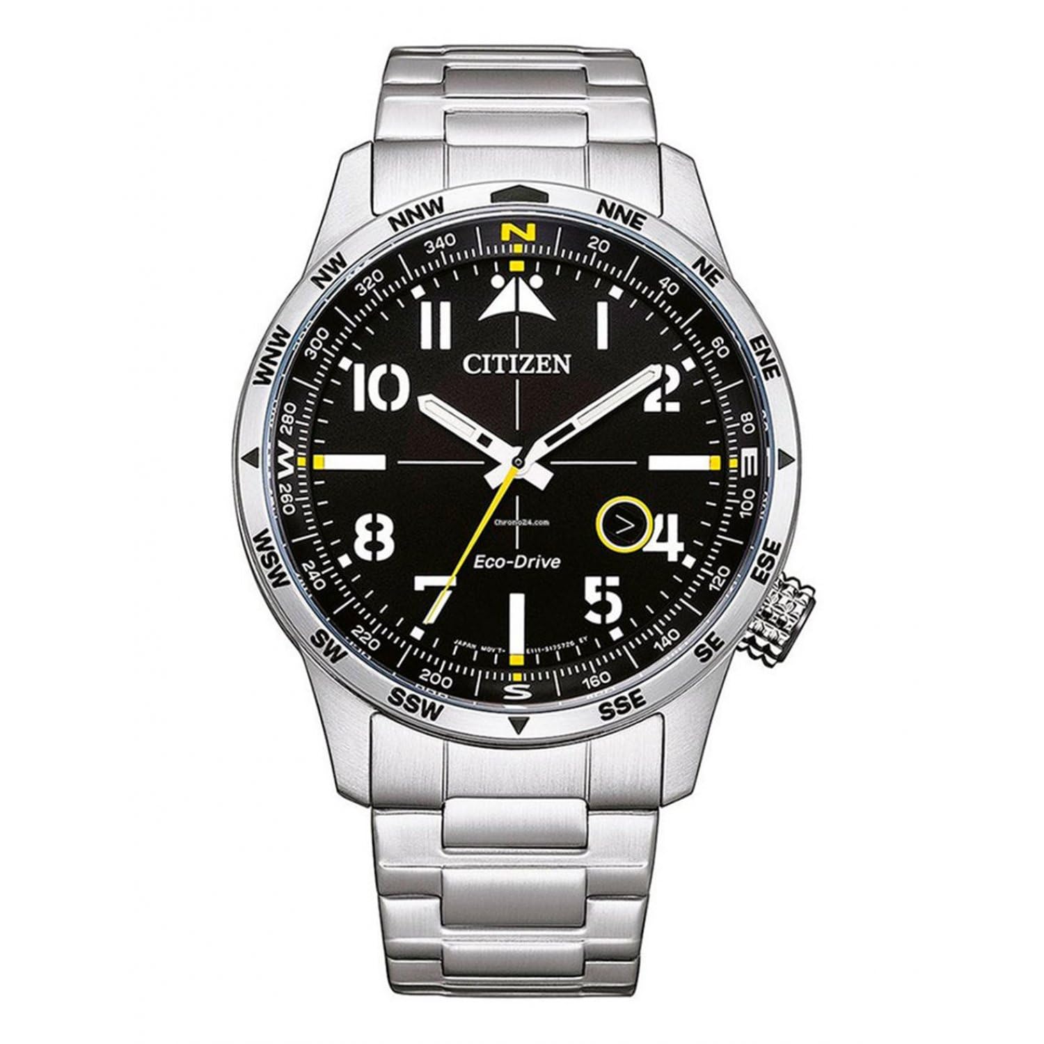 Мужские аналоговые часы Citizen Eco-Drive BM7550-87E Браслет из нержавеющей стали Серебристый Один размер