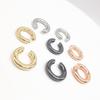 Minimalist Asymmetrical Double Circle C-Shaped Metal Ear Cuff Jewelry