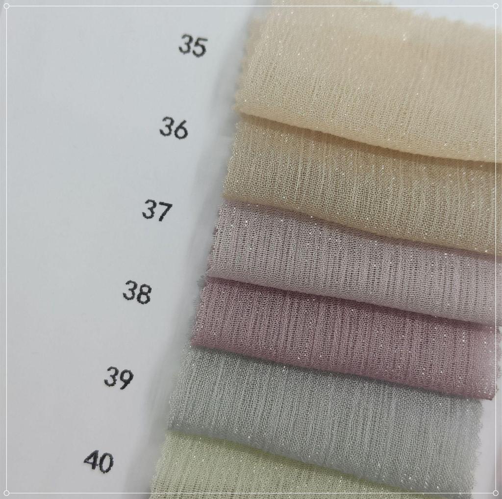 Silver Silk Crepe Skirt Fabric with Glittering Yarn - Lolita Chiffon Hanfu for Spring/Summer Women's Fashion